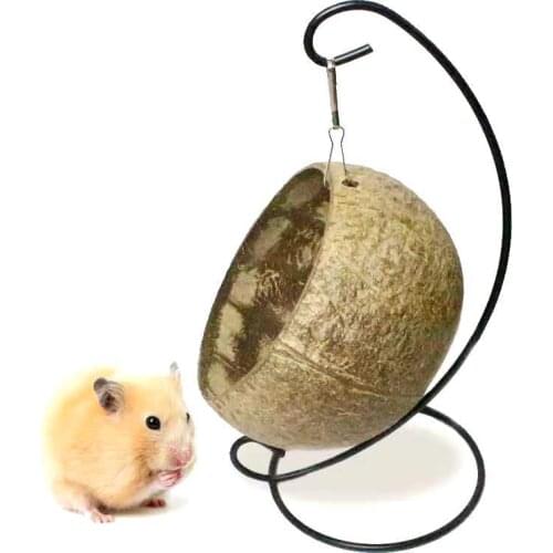 Hamster Coconut Shell Hammock Nest Hanging Nest Small Animal Bed House Hamster Swing Toy Pet Supplies