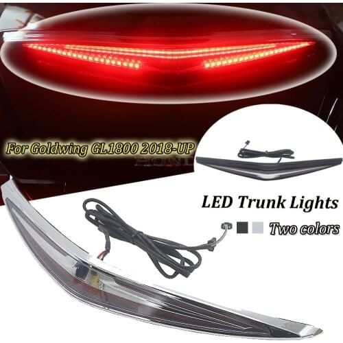 Chrome And BLACK Motorcycle Rear Trunk Turn Signal LED Brake Light For Honda Goldwing GL1800 2019 2018-2020