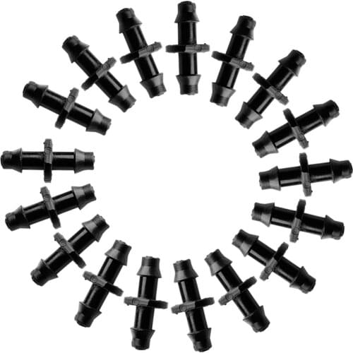 Drip Irrigation 100PCs Barbed Connector Double Way 1/4\" 4/7mm Hose Garden Hot