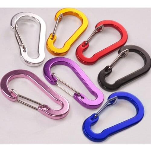 High Quality 6pcs/Set Aluminum Alloy Carabiner Keychain Outdoor Camping Climbing Snap Clip Lock Buckle Hook Fishing Tool 10Color