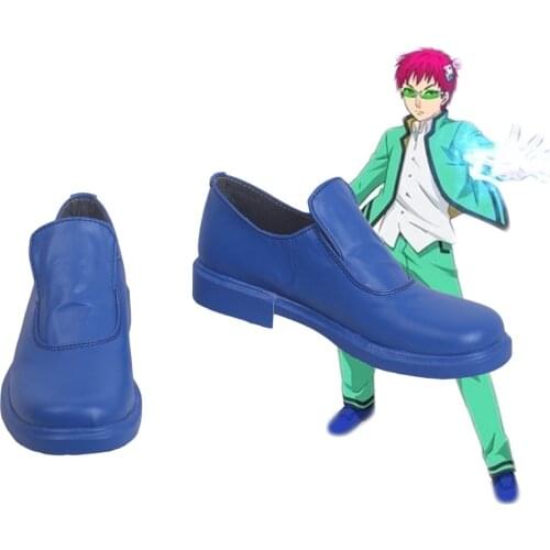 The Disastrous Life of Saiki K. Kusuo Saiki Cosplay Shoes Blue Boots Custom Made Any Size