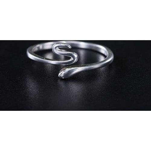 VLA 925 Sterling Silver Fashion Personalized Snake Ring Womens Punk Party Animal Ring Festival Birthday Gift