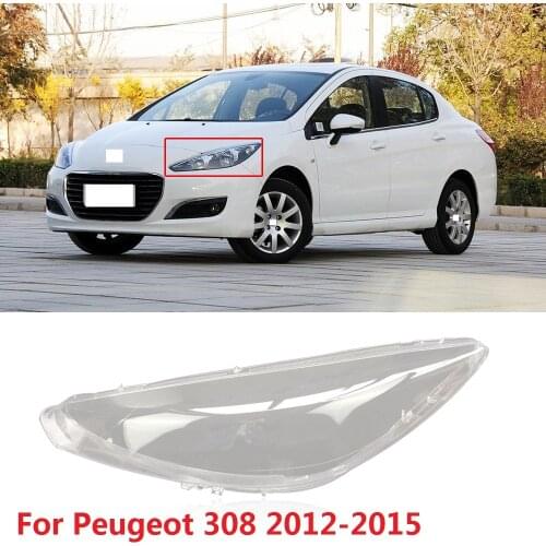 CAPQX 1PC For Peugeot 308 2012-2015 Front Headlamp Lampshade Headlight Lamp cover Waterproof Bright Light Shade Shell Cap