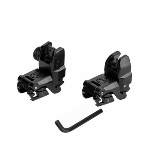 Folding Flip-Up Metal Front&Rear Sight Kit For Rifle 20mm Picatinny Weaver Rail Mount Tactical Hunting