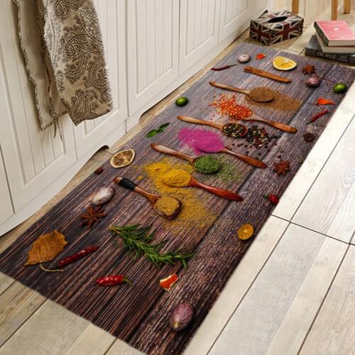 Kitchen Season Strawberry Printing Pattern Kitchen Entrance Door Mat Anti-Slip Floor Rug Bathroom Area Hallway Free Shipping