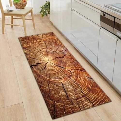 Kitchen Mat Bedroom Living Room Carpet Entrance Doormat Home Hallway Balcony Floor Mat Wood Pattern Bathroom Anti-Slip Long Rug