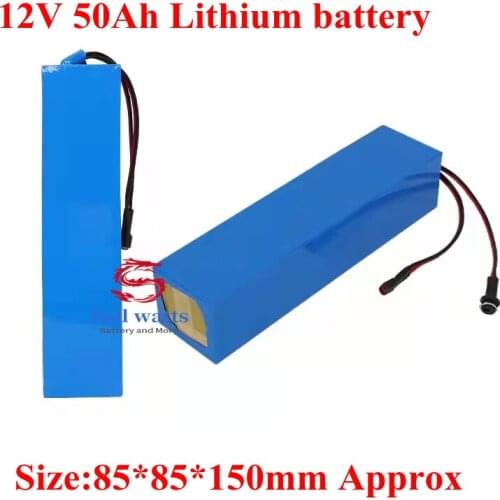 Brand 12v 50Ah lithium battery pack lipo polymer portable plastic mobile instrument 300w 350w 40ah 30ah + 3A charger