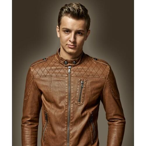 LUYZJZEN Men's Faux Leather Jackets