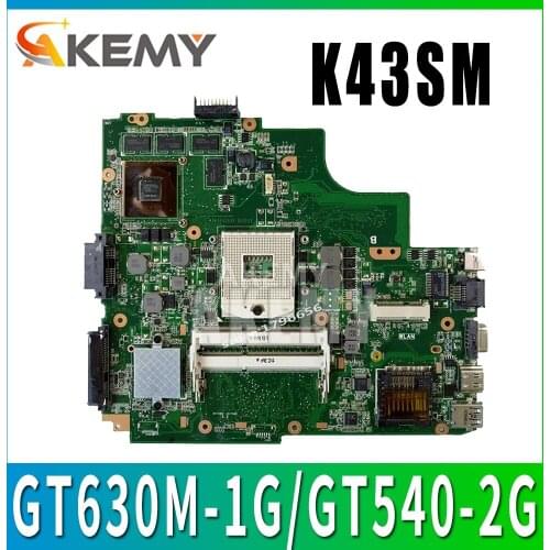 K43SM Motherboard GT630M-1G/GT540-2G REV:3.0 for ASUS A43S X43S K43SV K43SJ laptop Motherboard K43SM Mainboard K43SV Motherboard
