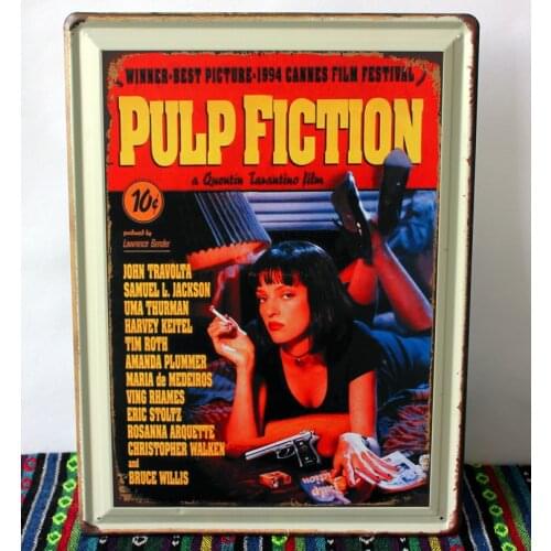 30pcs/lot Metal Sign shabby chic PULP FICTION Moive poster Bar Retro Metal Wall Sticker N-62 Mix order 30*40 CM