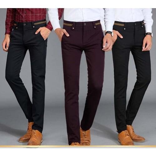 Fashion New High Quality Cotton Men Pants Straight Spring and Summer Long Male Classic Business Casual Trousers Full Length