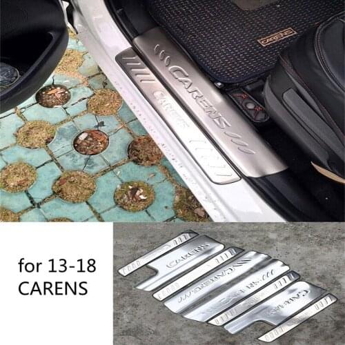 For 2013-2018 Kia Carens Auto Door Sill Plate Trim Stainless Steel Threshold Kick Pedal Scuff Sticker Car Styling
