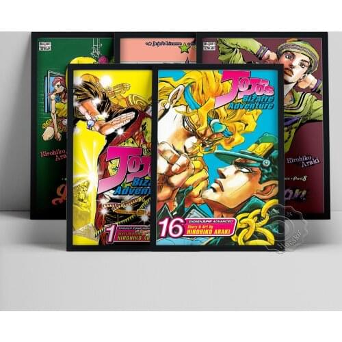 JojoS Bizarre Adventure Poster, Japanese Comics Role Prints Art, Teen Manga Magazine Cover Wall Picture, Jojo Cartoon Wall Art