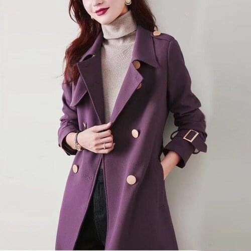2021 Spring New Woman Warm Trench Female Windproof Coat with Resistant Collar with Hood Windbreaker Ladies Long Sleeve Coats Q27