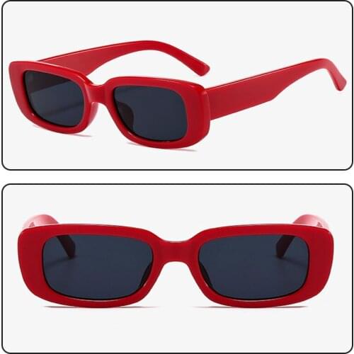 2021 Vintage Black Square Sunglasses Women Luxury Brand Small Rectangle Sun Glasses Female Gradient Clear Mirror Oculos De Sol