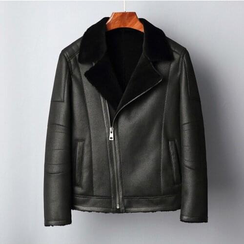 Real Fur Coat Sheep Shearing Winter Coat Men Sheepskin Genuine Leather Jacket Wool Jacket Jaqueta Masculino Couro R1816 YY778