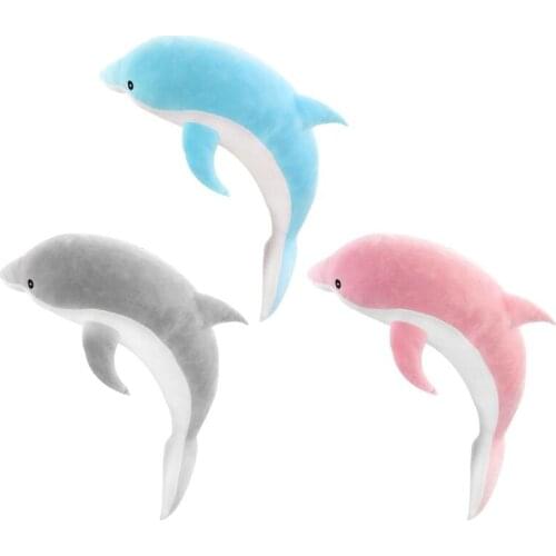 30-100cm Kawaii Soft Dolphin Creative Stuffed PP Cotton Animal Nap Pillow Children Birthday Gift Home Furnishings Sofa Car