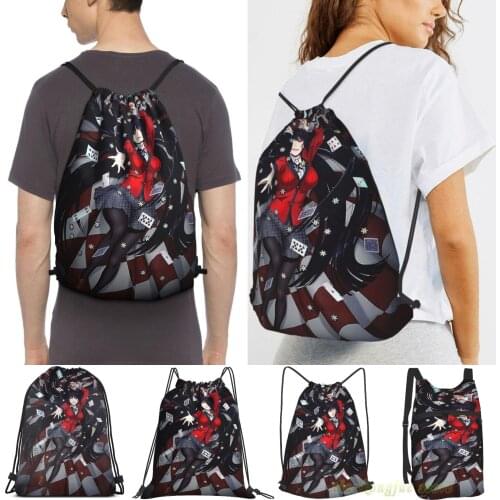 Kakegurui 2 Men Purpose Drawstring Backpack Bags Women Outdoor Travel Backpacks Gym Training Swimming Fitness Bag