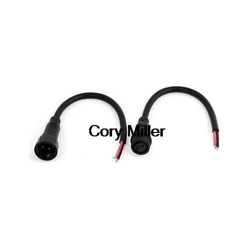 Male to Female 2 Pin Waterproof Connector Cable 17.5" for LED Light Strips
