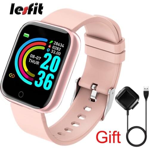 Lesfit Smart Watch Women Lady Stainless Steel Smartwatch Digital Sport Pink Watch Bluetooth Men Android Clock Pedometer Tracker