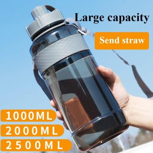 Sports Water Cup Large-capacity Outdoor Straw Cup Sports Water Bottle Men and Women Fitness Carrying Strap Water Cycling Cup