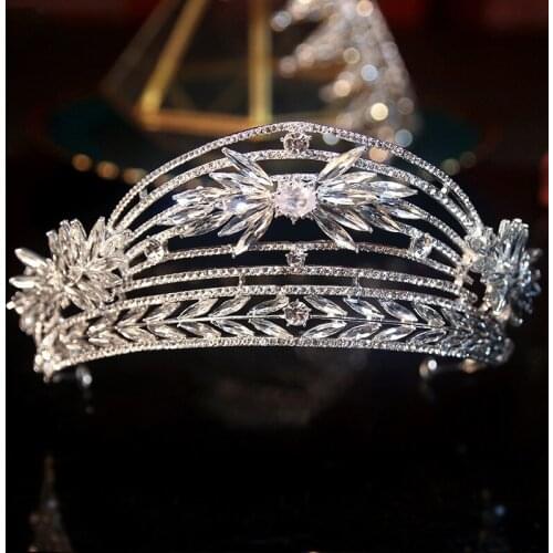 Wedding Crown Rhinestone Tiaras Bridal Wedding Hair Accessories Baroque Headbands Princess Diadem Bride Head Jewelry Headpieces