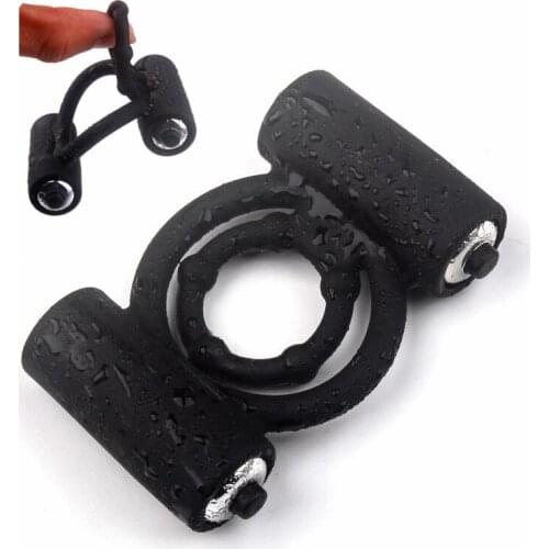 Vibrating Cock Ring Silicone Penis Vibrator Chastity Device Cockring Adult Sex Toys For Men Delay Dick Erection Ball Stretcher