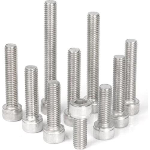 2/3pcs M10 DIN912 304 Stainless Steel Hexagon Socket Head Cap Screws Inner Hex Socket Bicycle Bolt Metric Thread Allen