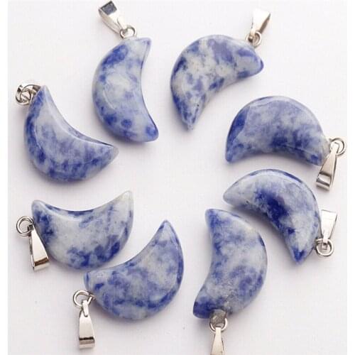 Yingwu Blue spot jasper natural stone water drop pendant for diy Jewelry making necklace Accessories 30PCs Lot Wholeasale