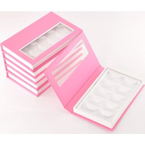 10/Pack Wholesale 5pair Lash Book Eyelash Packaging Box Custom Faux Cils 25mm Mink Lashes Strip Storage Package Case Bulk Vendor