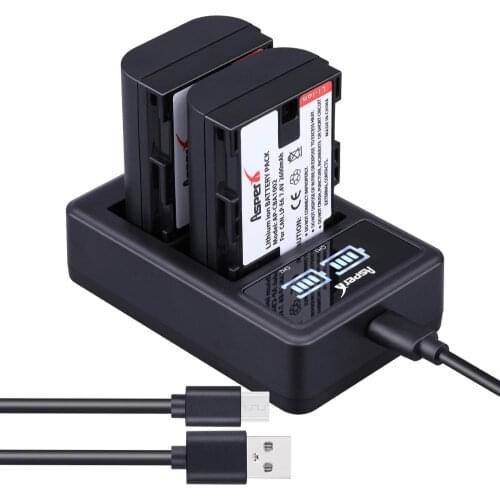 7.4v 2600mAh LP-E6 LPE6 LP-E6N lp e6 Camera battery+LCD Dual Charger for Canon EOS 5DS 5D Mark II III 6D 7D 60D 70D