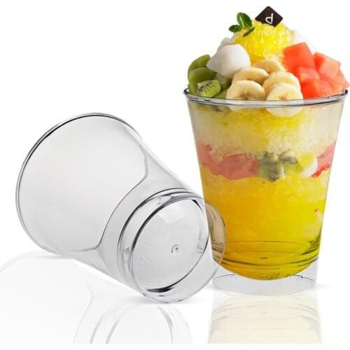 20/40pcs 140ml Plastic Dessert Cups Yogurt Mousses Reusable Cups Mini Portion Cups Container Tableware Party Wedding Supplies
