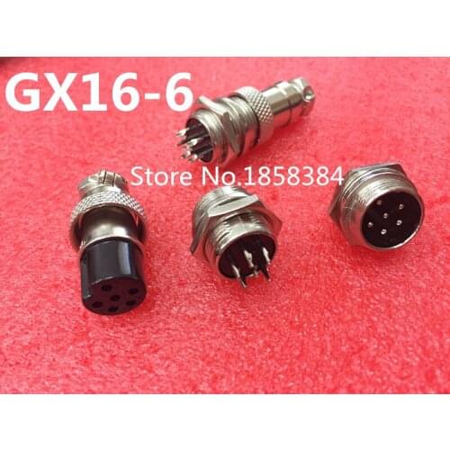 50Pair=100Pcs GX16 GX16-6 6P 6Pin 16mm Male & Female Wire Panel Connector Circular Aviation Connector Socket Plug