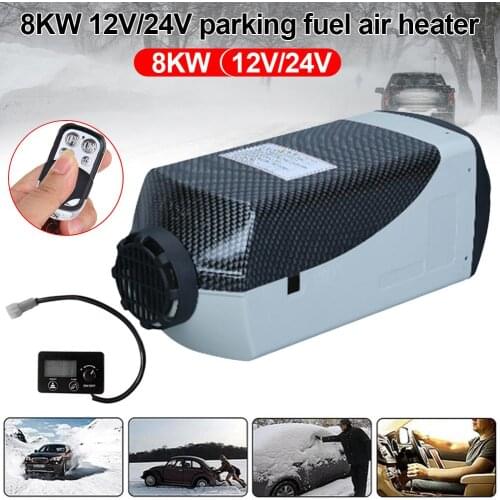8KW 12V/24V Automobile Interior Heater LCD Remote Control Car Air Heater For Vehicle Parking Fuel Air Heater Knob