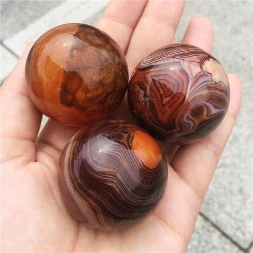 40mm Natural silk agate ball Mixed Gemstone Rock and Minerals Crystal Tumbled Stone for Chakra Healing fengshui decortion 1pcs