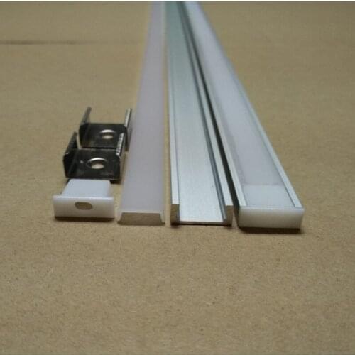 Free Shipping 50M/Lot 2M LED Bar Lights Aluminium Profile Transparent/Milky Cover for LED Strip Light Parts, Aluminum Channel