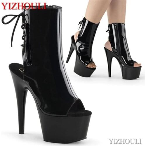 17 cm, 7 inch model stiletto heels, summer banquet stage models pole dancing ankle boots