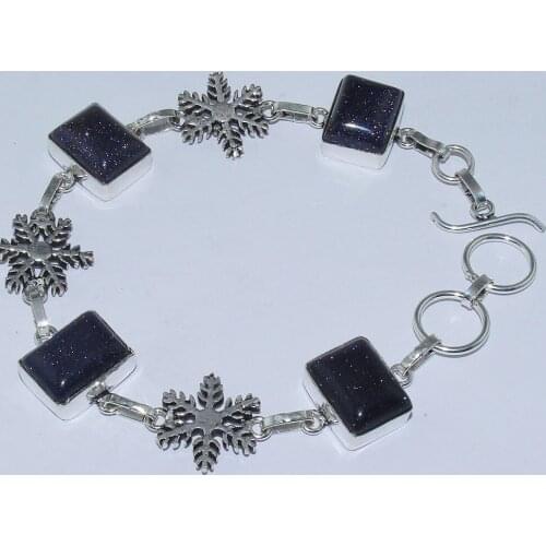 Sun Stone Bracelet Silver Overlay over Copper , 23.3 cm, B0938