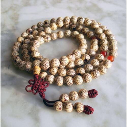 BRO655 Buddhism 108x9mm Silk Bodhi Seeds Prayer Beads Mala Natural Bodhi Bracelets