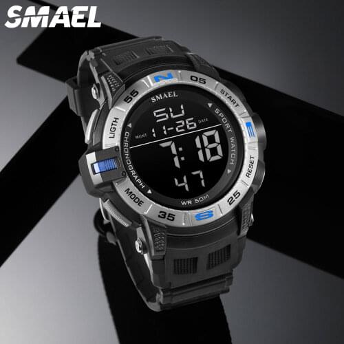 SMAEL Fashion Sport Watch Men Casual Waterproof Digital Wrist Watches Mens Week Display Date Military Watches relogio masculino