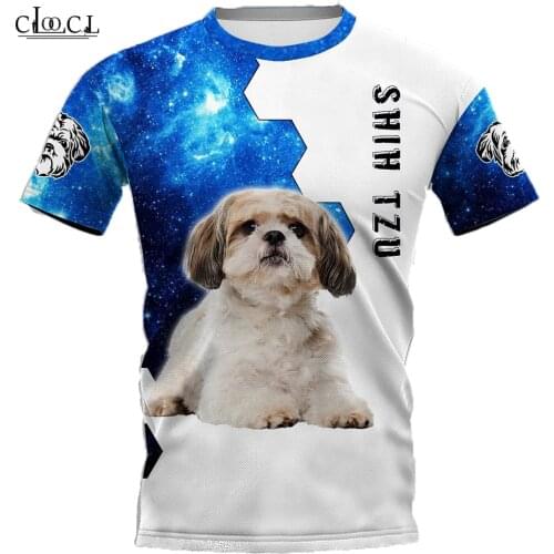 CLOOCL Fashion Mens T-shirt Shih Tzu Dog 3D Printed Harajuku Style Clothing Dog Short Sleeve Streetwear Popular Tees Tops