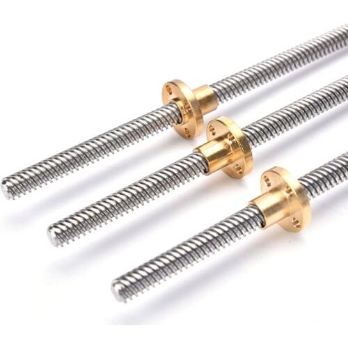 3D Printers Parts T8 Lead Screw 300mm lead screw 8mm Trapezoidal Screws Copper Nuts Leadscrew Part