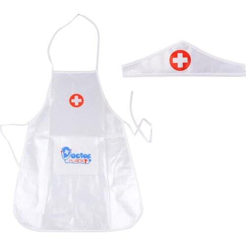 Kids Doctor Nurse Uniforms Fancy Role Play Costume For Girl Boys Nurse Doctor Cross Coat Children Cosplay Party Toys Set Outfits