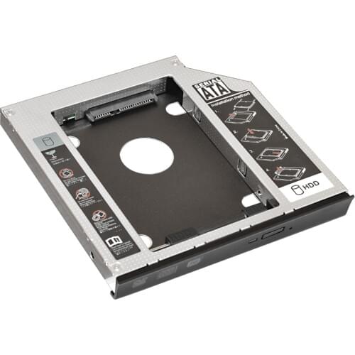 For HP 4320 4320P Aluminum 2nd HDD Caddy 12.7mm SATA 3.0 2.5" SSD 1TB External Hard Drive Enclosure Case Optical Bay