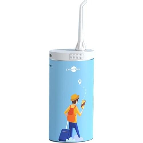 Electric Oral Irrigator Portable Water Flosser Tiny Dental Water Jet Teeth Cleaning 4 Modes 8 Gears 360° Rotating Nozzles