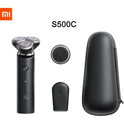 Xiaomi Mijia S500C Electric Shaver Razor for Men Beard Hair Trimmer Rechargeable 3D Head Dry Wet Shaving Washable Dual Blade