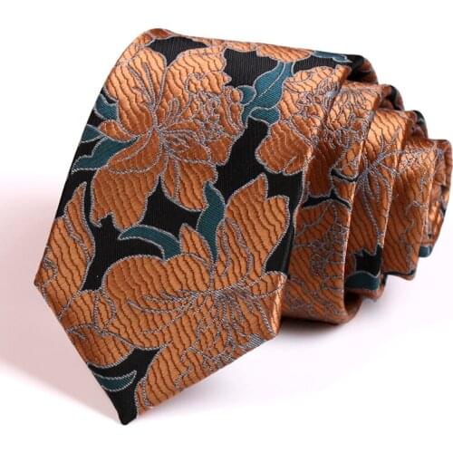 New Design Men Luxury Business Neck Tie High Quality Floral Jacquard 7CM Tie For Men Business Suit Work Necktie With Gift Box