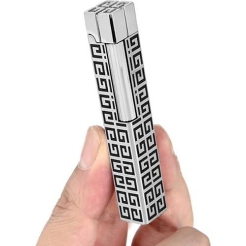 20 New Bussiness Gas Lighter Compact Jet Butane Engraving Metal Gas PING Bright Sound Cigarette lighter Inflated No Gas With Box