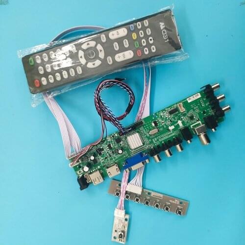 Kit For BT140GW01 remote 40pin TV LVDS USB HDMI WLED Signal controller board digital DVB-T DVB-T2 VGA AV LED 1366X768 14"