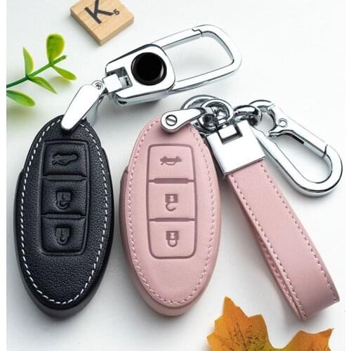 Leather Car Key Full Cover Case for Nissan Qashqai Juke J10 J11 X-Trail T32 T31 Kicks Tiida Pathfinder Note Case Shell Covers